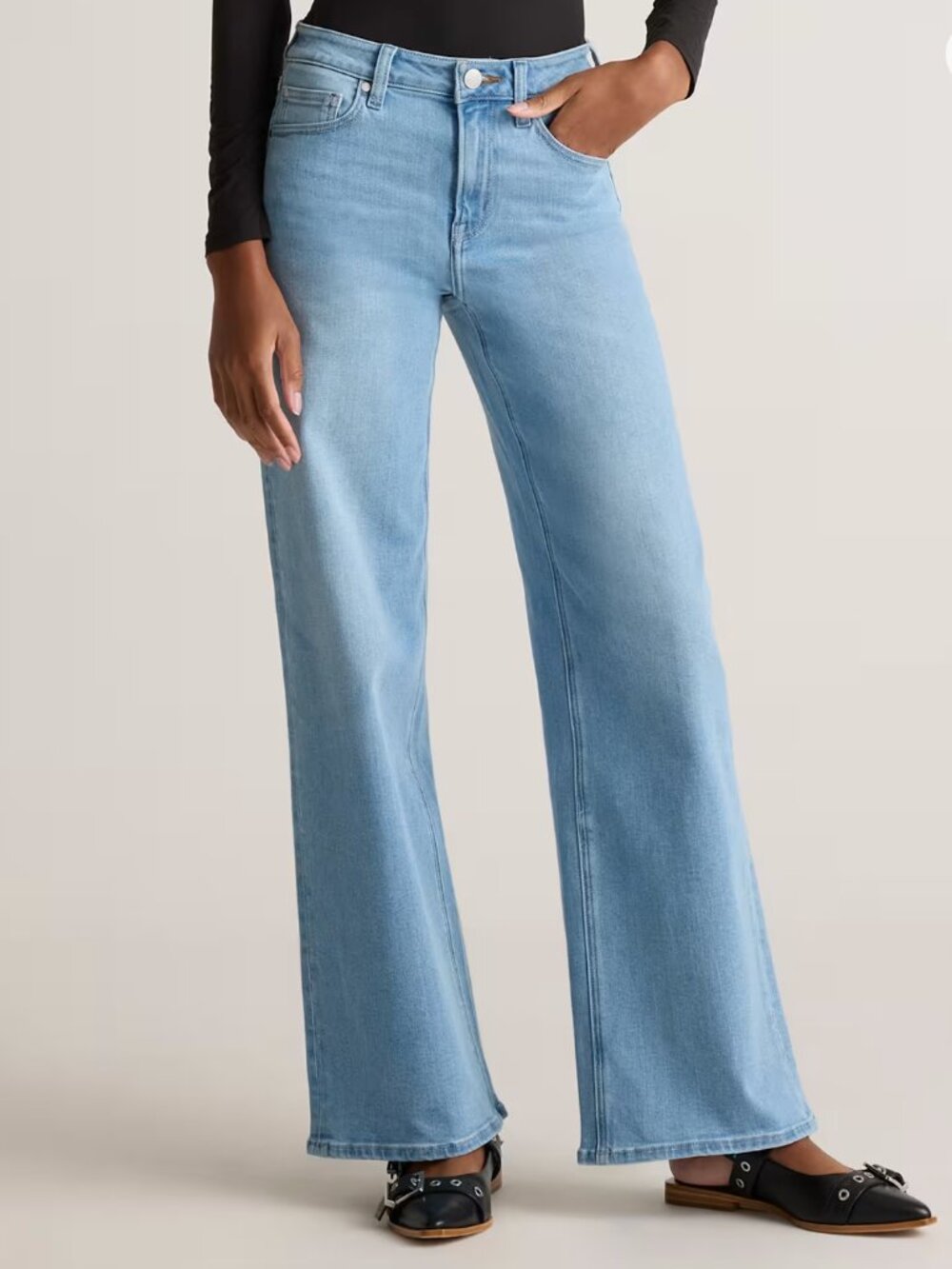 Quince Light Blue Wide-Leg Jeans